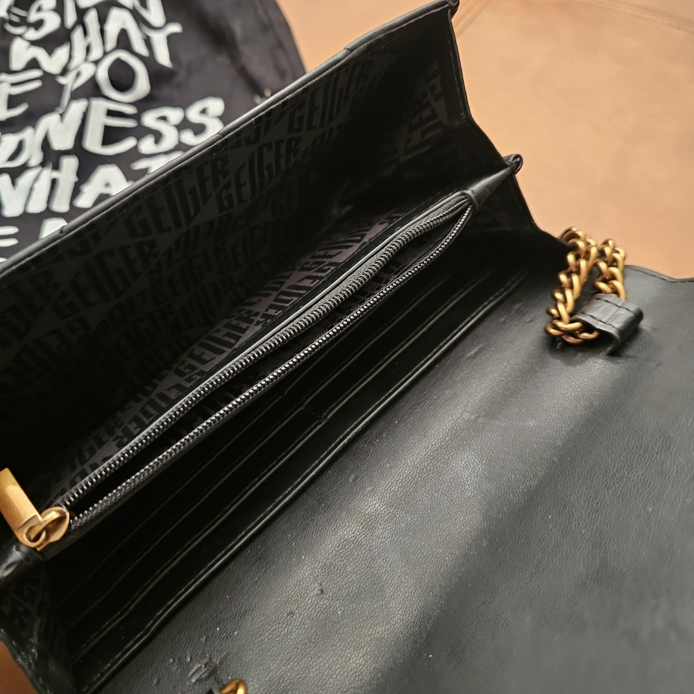 Kurt Geiger Black Quilted Eye Embellished Bag - Picture 3 of 3